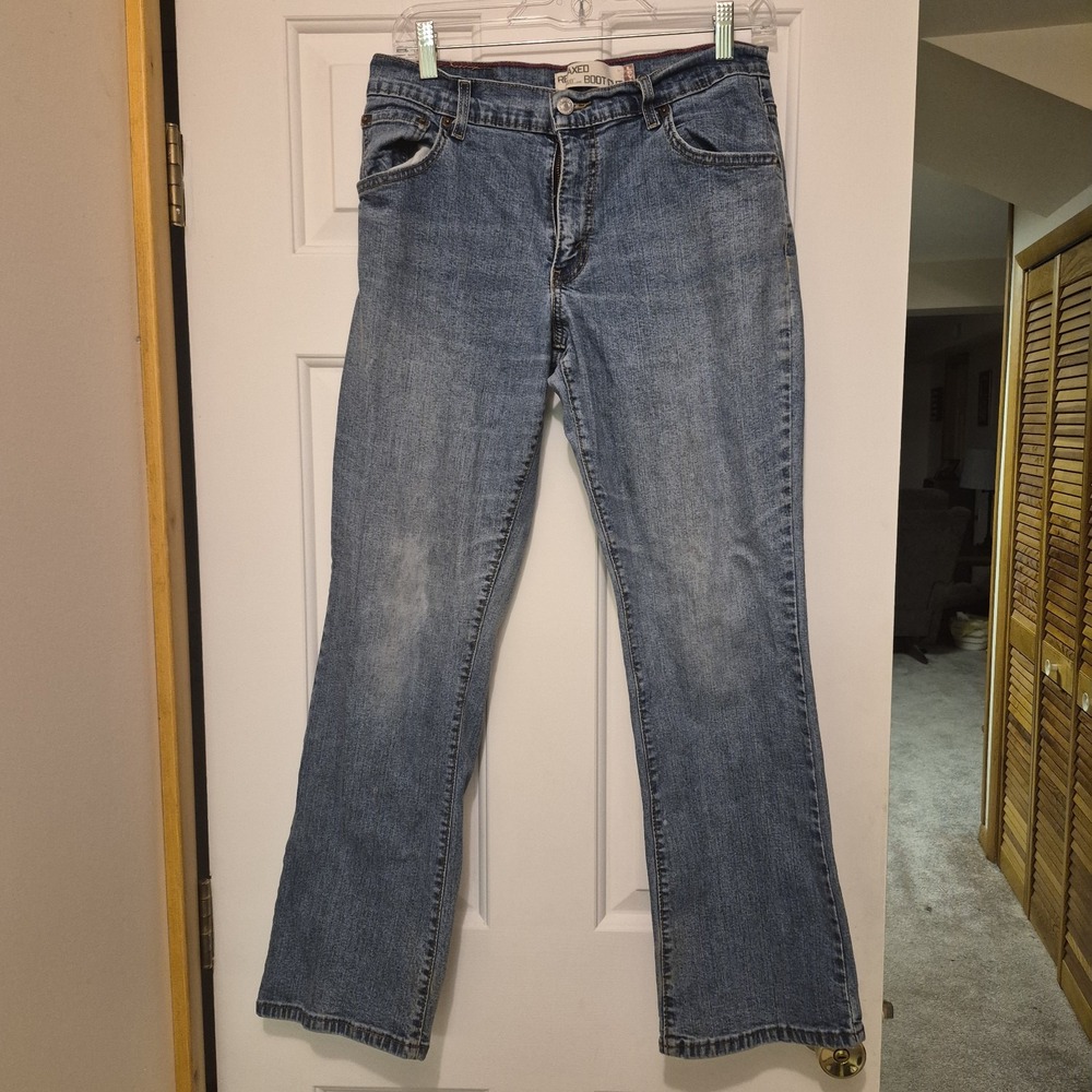 Levis 512 Relaxed Bootcut Jeans Womens 10 S Medium Wash Blue Stretch Denim